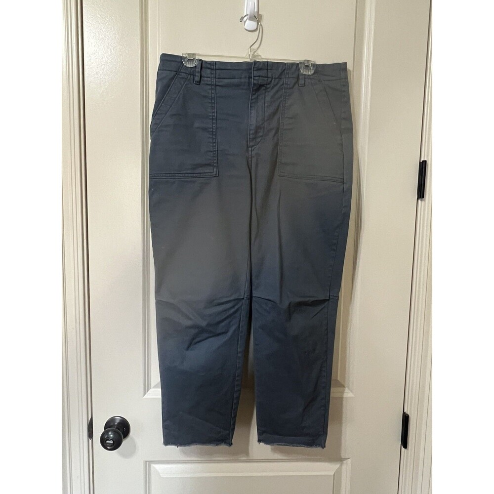 Banana Republic Girlfriend Authentic Chino Pants Women Blue Size 12P Raw Hem